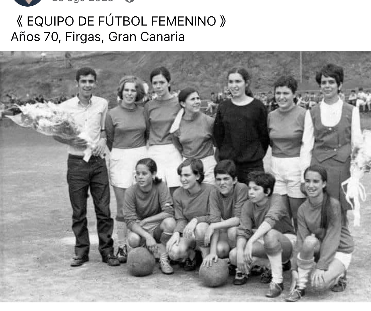 Equipo de fútbol femenino de Firgas en los años 70